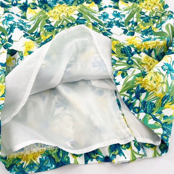 Roz & Ali Floral Pencil Skirt Size 12 Cotton Spandex Colorful Bohemian Spring - Picture 10 of 12